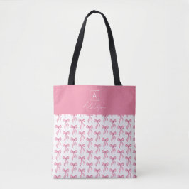 Bolsa Tote Arco Rosa Bonito Personalizado Monograma