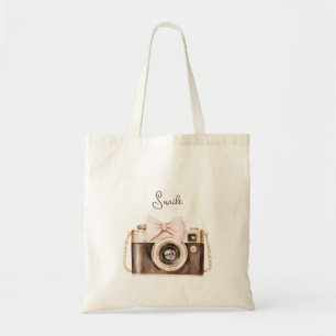 Bolsa Tote Arco Rosa Câmera Marrom Sorriso