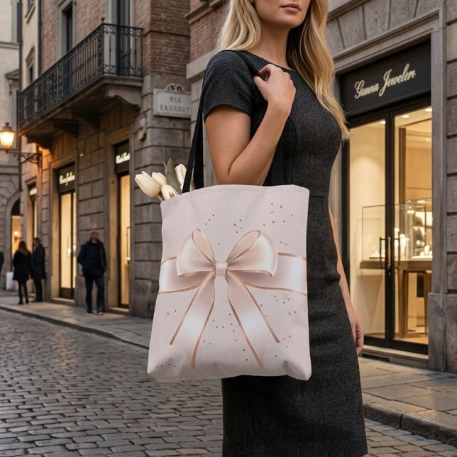 Bolsa Tote Arco rosa giro e romântico (Criador carregado)