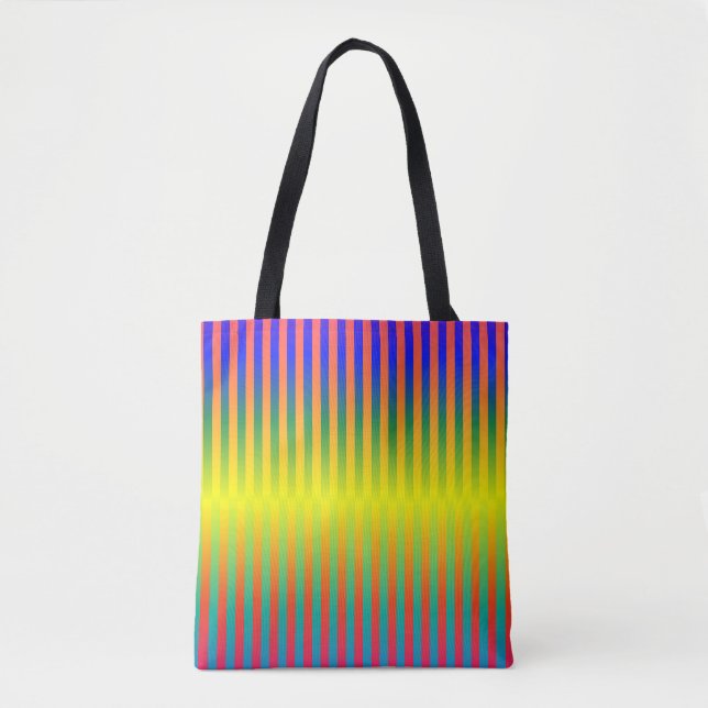 Bolsa Tote Arcos de chuva escuros e leves (Stripes) (Frente)