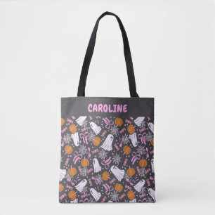 Bolsa Tote Arcos rosa coqueteiros fantasma personalizados Hal