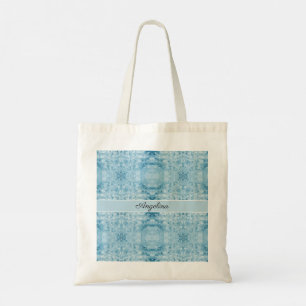 Bolsa Tote Arctic Carryall Padrão de Pena Azul e Branco