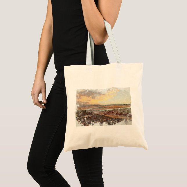 Bolsa Tote Ardrossan Beach Sunset Watercolour (Frente (produto))