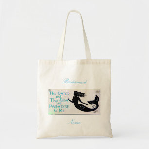 Bolsa Tote Areia da dama de honra e sereia do mar