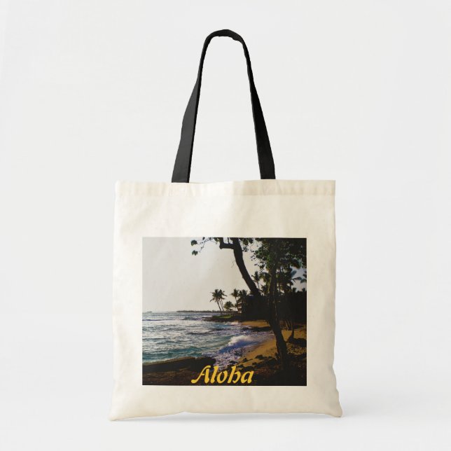 Bolsa Tote Areia tropical dourada (Frente)