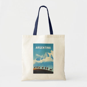 Bolsa Tote Argentina Ilustração Viagem Art Vintage