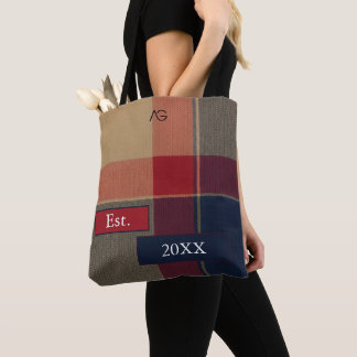 Bolsa Tote Aria Grace Camel Heritage Xadrez Escocês Britânico