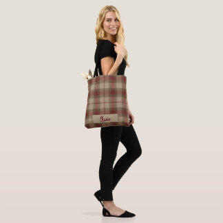 Bolsa Tote Aria Grace Olive & Wheat Padrão Xadrez Rústico Nom