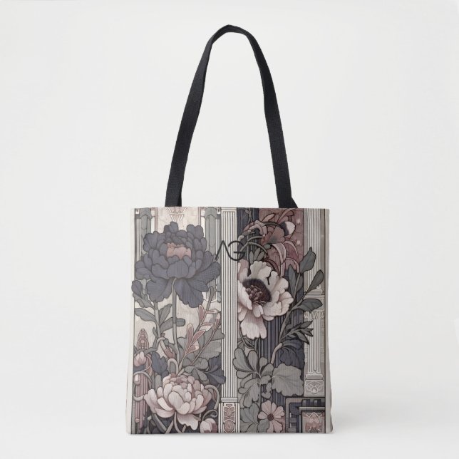 Bolsa Tote Aria Grace Urban Bloom Architectural Floral Design (Frente)