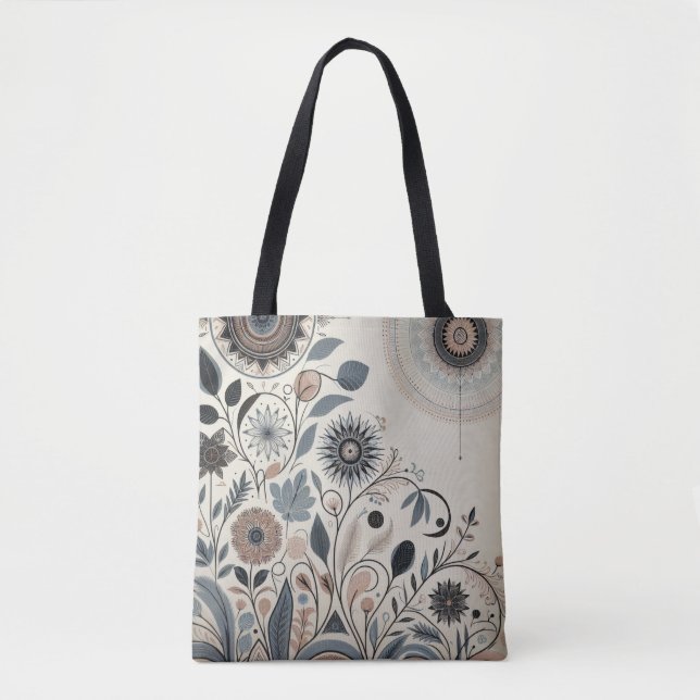 Bolsa Tote Aria Grace Urban Bloom Graphic Mandala Pattern (Frente)