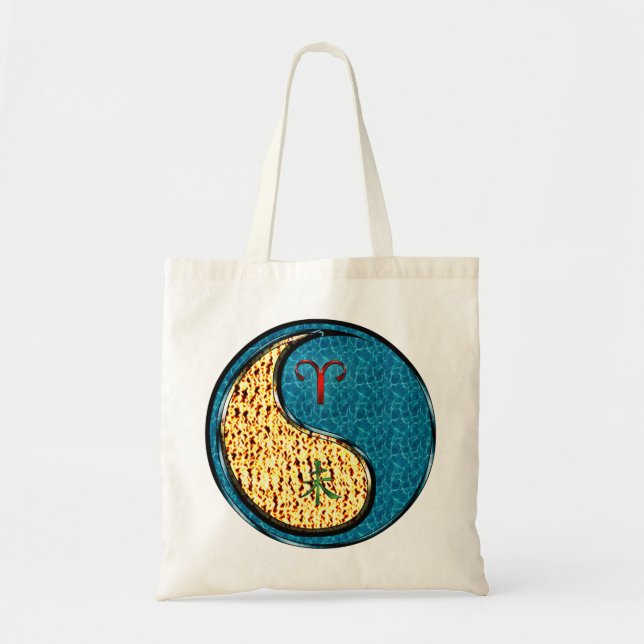 Bolsa Tote Áries & Água Caprino (Frente)