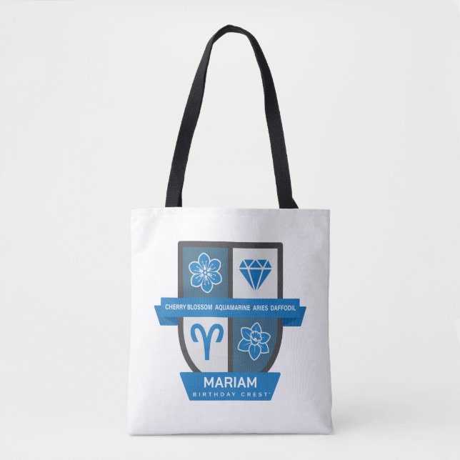 Bolsa Tote Aries Birthday Crest™ para 21-31 de Março (Frente)