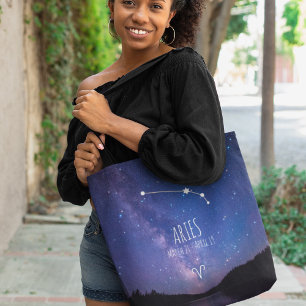 Bolsa Tote Aries   Constelação Zodiac Personalizada