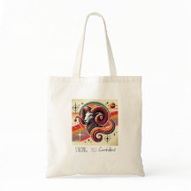 Aries Zodiac Canvas Tote Bag Retro Design