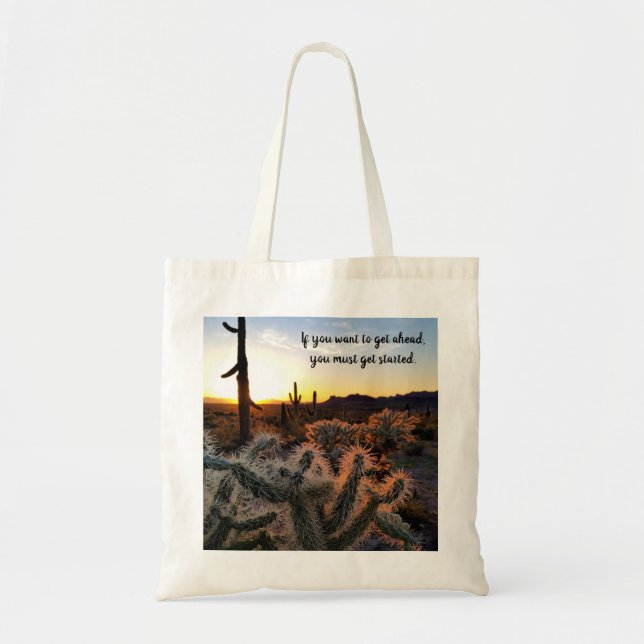 Bolsa Tote Arizona Desert Sunset Cactus Inspiration Say (Frente)