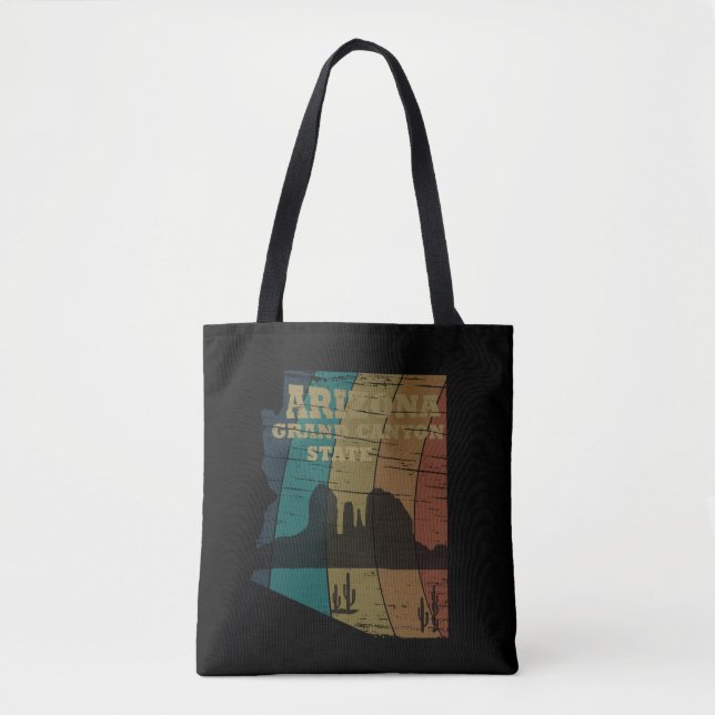 Bolsa Tote Arizona Sedona mapa do Grand Canyon — retro paisag (Frente)