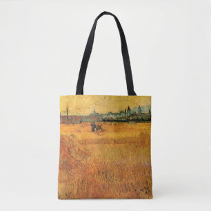 Bolsa Tote Arles: Vista dos Campos de Trigo por Vincent van G