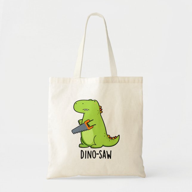 Bolsa Tote Arma da Ferramenta Dinossauro Engraçada de Dino (Frente)