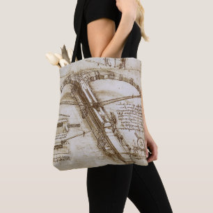 Bolsa Tote Arma de besta gigante esboço de Leonardo da Vinci