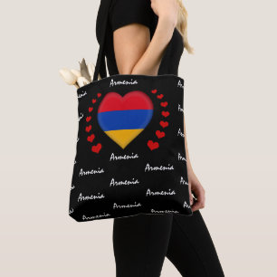 Bolsa Tote Armenia Flag & Heart, Armenian Flag/sport