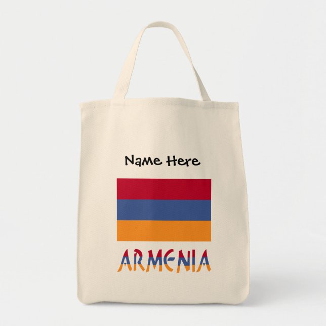 Bolsa Tote Armênia - Personalização negra do pavilhão (Frente)