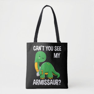 Bolsa Tote Armissauro Ossos Quebrados Lesão no Braço Dinossau