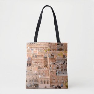 Bolsa Tote Arquitetura da Cidade Velha de Sana'a, Iêmen. UNE