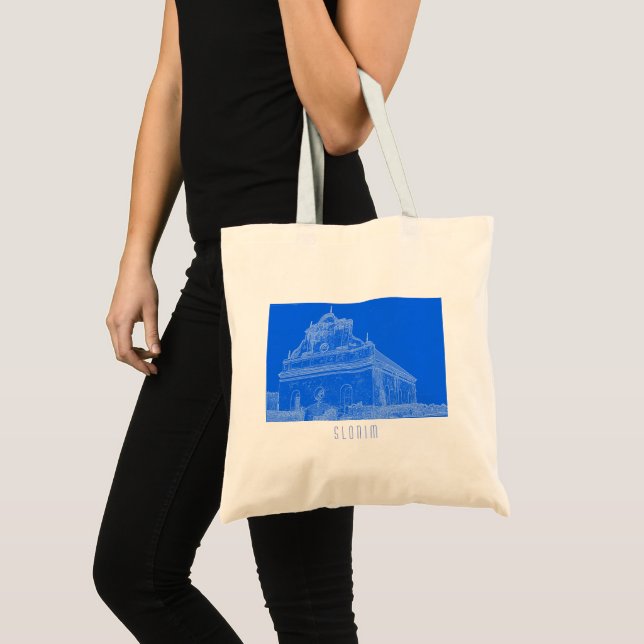 Bolsa Tote Arquitetura da Sinagoga de Excelentes Slonim da Bi (Frente (produto))