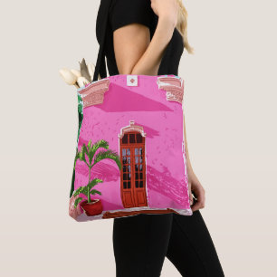 Bolsa Tote Arquitetura de construção rosa