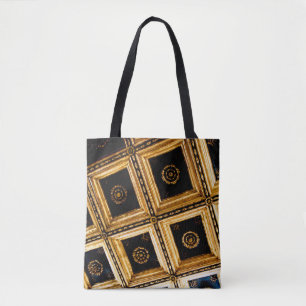 Bolsa Tote Arquitetura em Preto e Dourado 