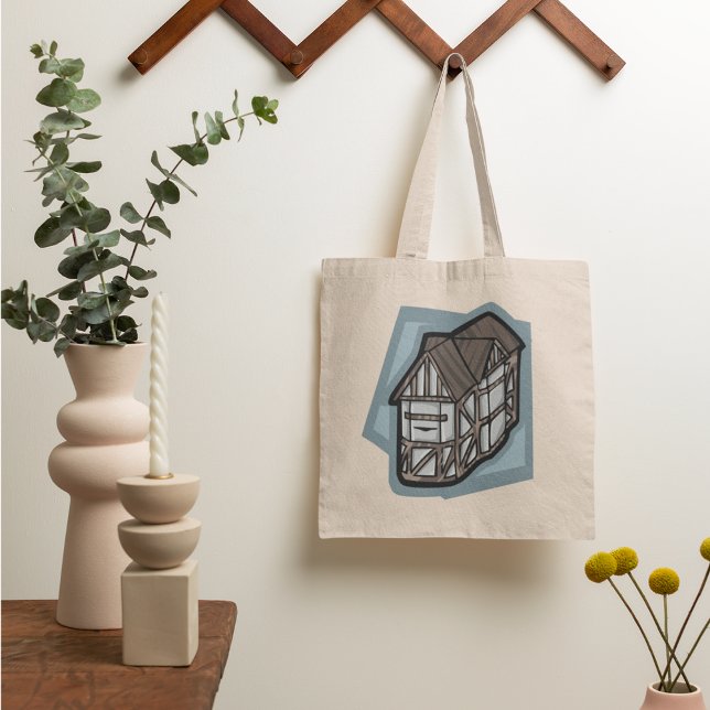 Bolsa Tote Arquitetura Medieval do Quirky Tudor House (Criador carregado)