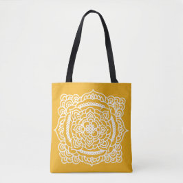 Bolsa Tote Arranjo Amarelo de Arranjo Branco