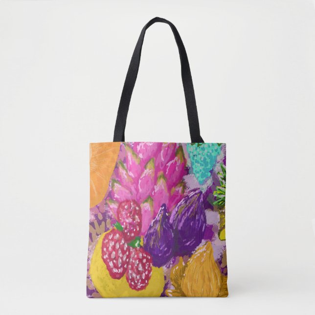 Bolsa Tote Arranjo de Arte com Frutas (Frente)