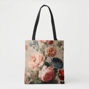 Bolsa Tote Arranjo Floral Vintage Vibrante