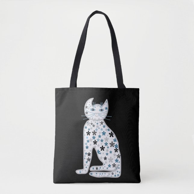 Bolsa Tote Art, Clipart de Gato Bonito (Frente)