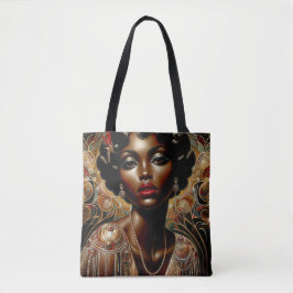 Bolsa Tote Art Deco African American Woman Art