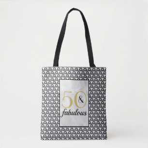 Bolsa Tote Art Deco Black Marble 50 e Fabuloso