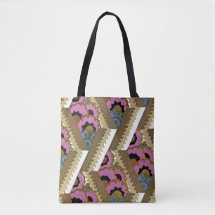 Bolsa Tote Art Deco Design nº 9, padrão floral