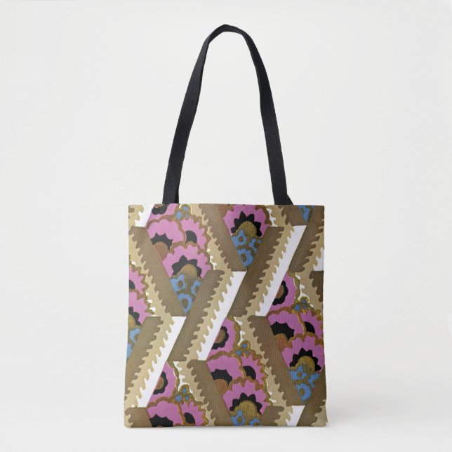 Bolsa Tote Art Deco Design nº 9, padrão floral (Frente)