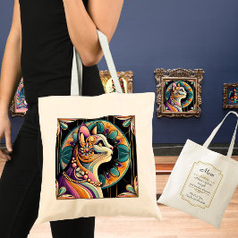 Bolsa Tote Art Deco Elegante Cat Mãe Personalizada