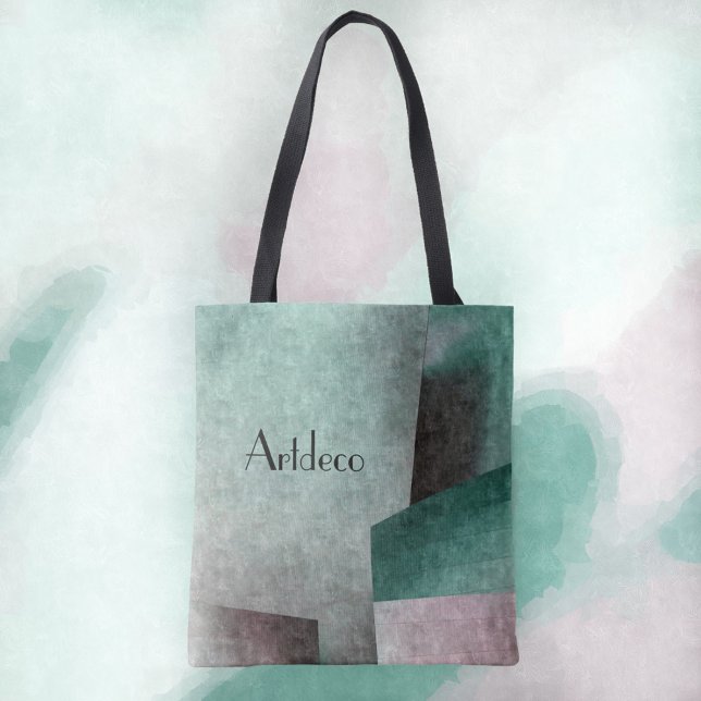 Bolsa Tote Art Deco Emerald Green Rosa personalizável (Criador carregado)