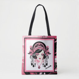Bolsa Tote Art Deco - Garota Rosa Beada
