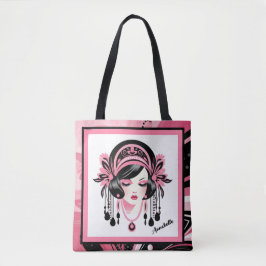 Bolsa Tote Art Deco - Garota Rosa Beada