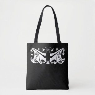 Bolsa Tote Art Deco Halloween Voando Bat Starry Night
