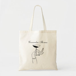 Bolsa Tote Art Deco Lady segurando vidro de champanhe