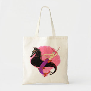Bolsa Tote Art Deco Sereia em Black Seahorse