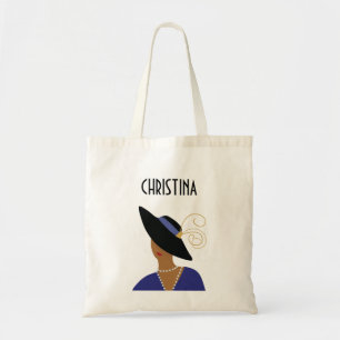 Bolsa Tote Art Deco Style 1930 Mulher de Black Hat