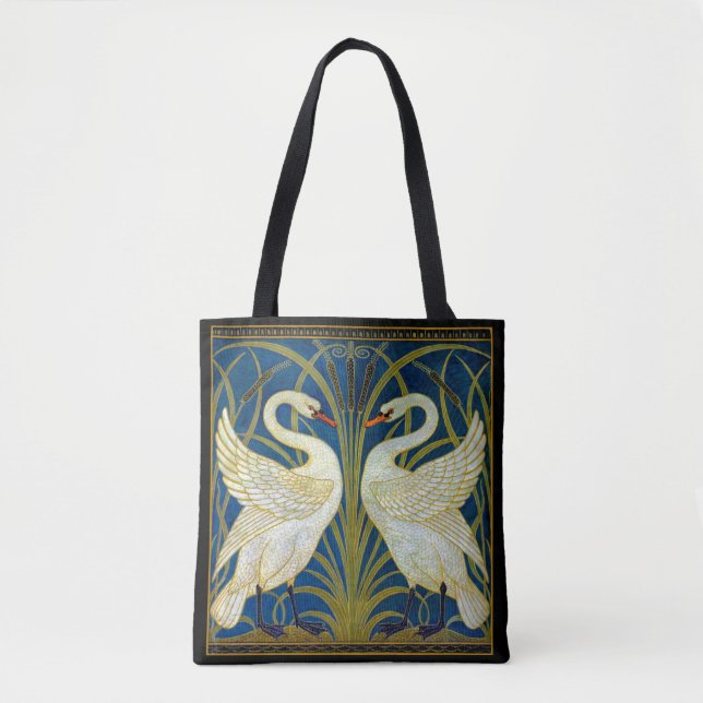 Bolsa Tote Art Deco Swans (Frente)