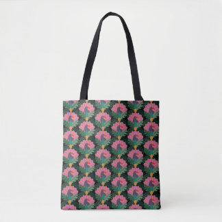 Bolsa Tote Art Deco Toucans Tropicais e Ananás