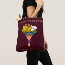 Bolsa Tote Art Deco Vase with Golden Flowers